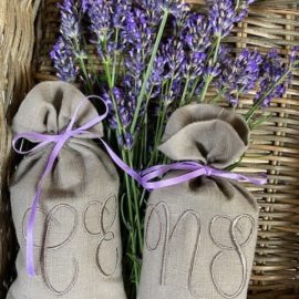 Lavendelsäckchen mit Monogramm Sault taupe