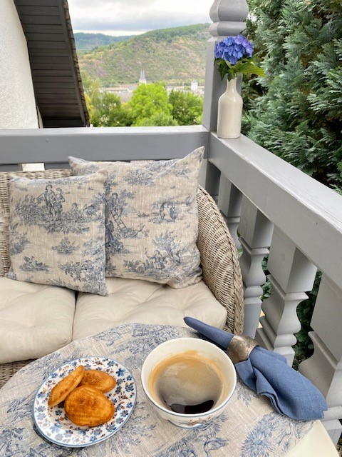 Tischset Toile de Jouy französisches Leinen natur blau