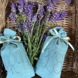 Lavendelsäckchen mit Monogramm und Lavendel aus der Provence
