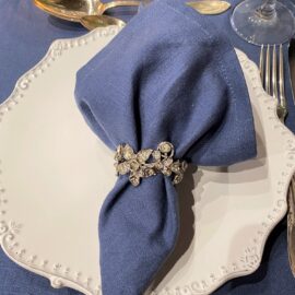 Serviette Leinen jeansblau