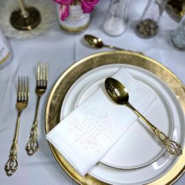 Serviette Leinen Monogrammrahmen Grenoble