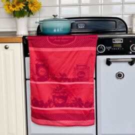 Französisches Geschirrtuch: Marmelade und rote Früche