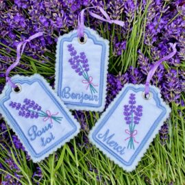 Französisches Geschenkanhänger- Set 2 mit Lavendel