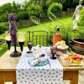 Weißer Lavendel Tischläufer-Romantischer Landhausstil mit Flair